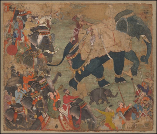 Prince Riding an Elephant in Procession